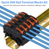 MELIFE 50PCS DIN Rail Terminal Blocks Kit, Universal Compact Lever