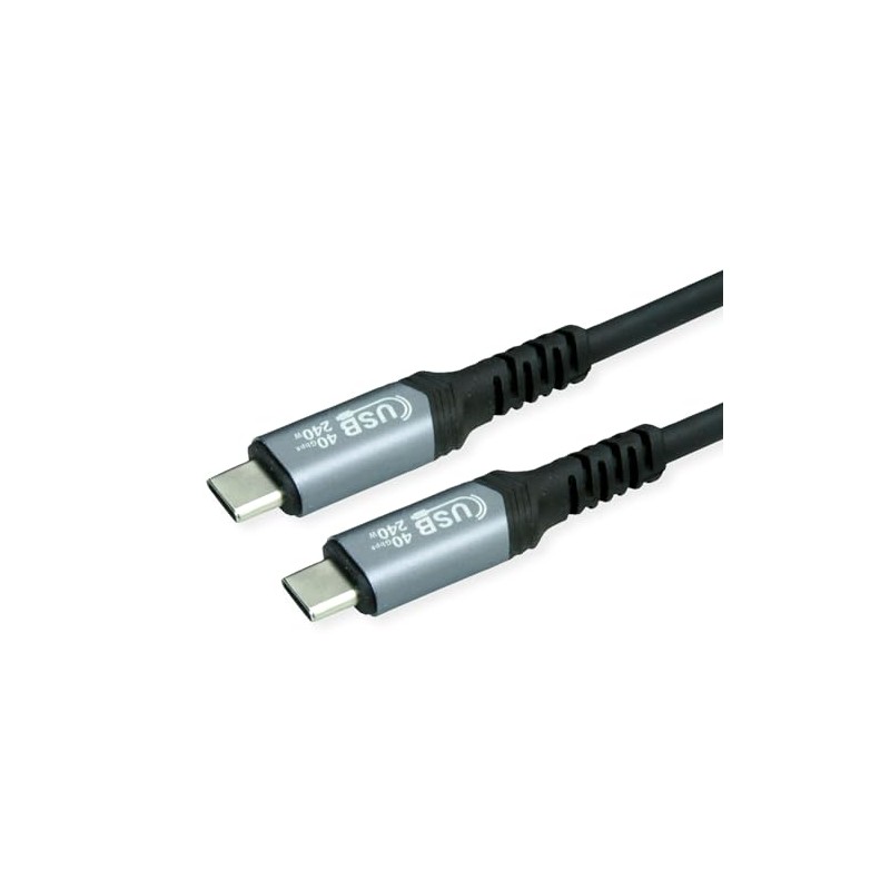 VALUE USB4 Gen3x2 Cable, C-C, ST/ST, 40Gbit/s, 240W, Black, 0.5m