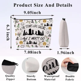 PLITI Outlander Gift Scottish Thistle Gifts The Stones are Calling and I Must GO Scotland Travel Makeup Bag (Stones Calling BagU)