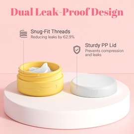 Euqvunn Travel Containers for Toiletries, BPA-Free Travel Pots TSA Approved Travel Cosmetic Containers 40ml, Leak-proof Travel Essentials with PP Lids for Cosmetic Face Body Hand Cream (4 Pack)