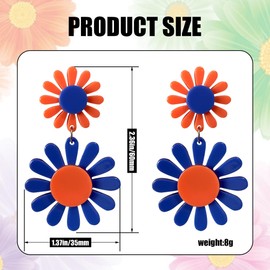 TIANHONGYAN 60s 70s Daisy Earrings for Women Bohemian Acrylic Daisy Flower Dangle Drop Earrings Hawaii Sunflower Flower Earrings Jewelry Gift (blue)