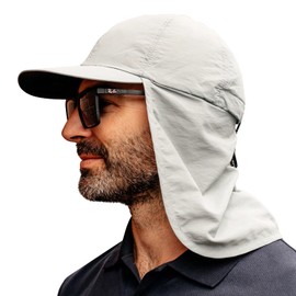 TOP-EX Large Size Sun Protection Cap, UV Protection, Sun Protection, Neck Cover, Sports Hat, Running, Climbing, Outdoors, Fishing, Baseball Cap, Spring, Summer, Autumn, gray, M–L