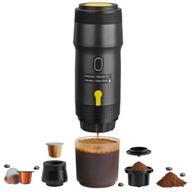 Deceaynico Portable Espresso Maker with Intelligent Anti-Dry Burn,25Bar Self-Heating 7Min Electric Mini Coffee Maker,compatible with NS/DG Capsules & Ground Coffee for Travel,RV,Office & Home