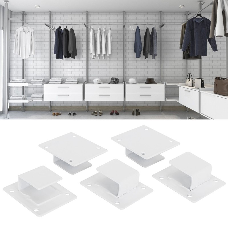 5pcs Wall Shelf Tube Holder Stainless Steel Bar Mount Bracket
