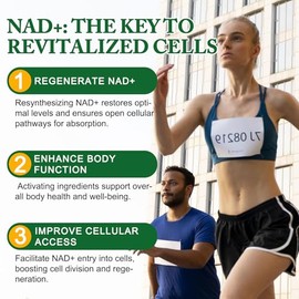 Suplemento NAD, alternativa liposomal NAD extra fuerte, Boost NAD y resveratrol + para mujeres y hombres, energía antienvejecimiento, regeneración cel