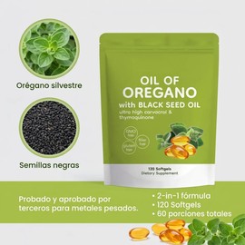 Aceite De Orégano Y Comino Negro - 2 Pack (240 Cápsulas) 2 E