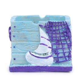 Pinkdesh Resin Material Square Boat Design Ashtray for Office Home Decor (Multicolor)