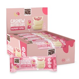 Naughty Nuts BIO Cuppette di Burro di Anacardi, Lampone e Cannella - Vegana, senza Olio di Palma e con il 53% di Zucchero Raffinato in Meno - 12 x 39 g