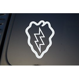 25th Infantry Division Tropic Lightning Vinyl Sticker Decal Pick Color & Size! (V219) Army Airborne (10.5" X 7.5", White)
