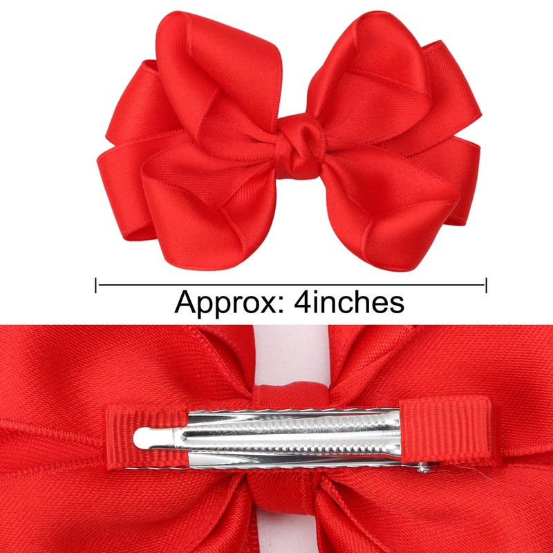 Zolyco 4 Inches Double Hair Bows for Women Girls Thick