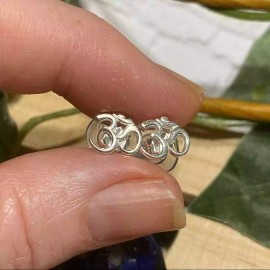 The Unbranded Brand Sterling Silver Om Stud Earrings