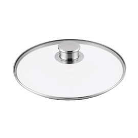 Gastrosus Industar 163930-28 Glass Lid 28 cm, Pan Lid with Stainless Steel Rim, Universal Lid 28 cm Glass with Stainless Steel