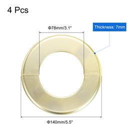 uxcell 4pcs Wall Split Flange 140mm / 5.5" OD Escutcheon Plate ABS Round Self-Adhesive Plumbing Cover Plates for 78mm / 3.1" Dia Water Pipe Faucet Decoration Accessories, Gold
