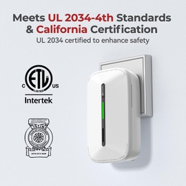 Siterlink Carbon Monoxide Detectors Plug in,10 Year Replaceable Battery Operated Co Monitor Alarm,Plug and Play Co Detector,Portable Carbon Monoxide Detector for Home,Traval,RV,Hotel GS846A 4 Pack