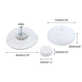 Coshar 4 Pack M8 Screw Nut Suction Cup with Cap Nut 3.35" Suction Cup for Cat, Bathroom, Kitchen, White