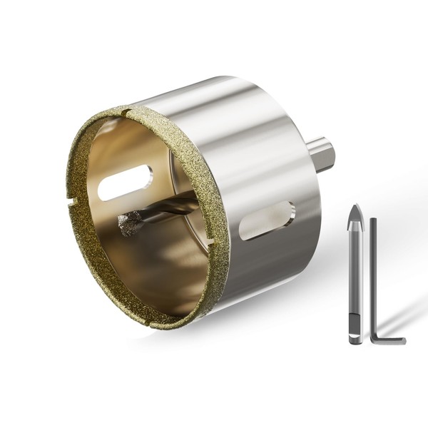 CSOOM 60 mm Glass Drill Hole Saw with 2 x