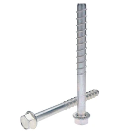 M12 Concrete Masonry Anchor Bolt, Self Tapping Coarse Threaded Screw, Flanged Hex Head, Galvanized Carbon Steel (14.3 mm x 100 mm) Screw-in Fixing for Metal structures to Brick, Stone, Concrete 10 pcs