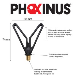 Phoxinus 4 x Plastic V Rod Rests/Front Rests/Butt Rests/Back Rests to hold your carp/course/match fishing rods. Rod rest heads fits all rod pods, bank stick, buzz bars etc