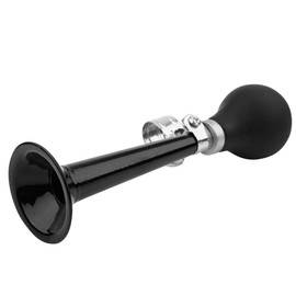 Bicycle Horn, 5 Colours 2.2 Inch Portable Retro Cycling Metal Air Horn Rubber Squeeze Bulb, Non-Toxic Durable with a Metal Bracket for Bicycles Mountain Bikes etc. (Black)