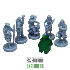 Stonemaier Games Explorers for Scythe Expeditions - GREY - 10pcs - Upgraded Worker Meeples