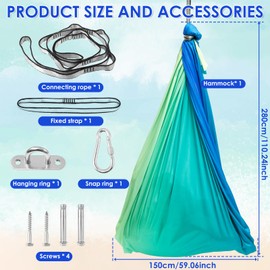 ZFLYCANP Sensory Swing, Cuddle Swing with 360° Swivel Hanger Kit, Therapy for Child & Adult with Autism ADHD Aspergers Sensory Integration (Beauty of Youth)