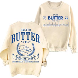 HeMuoMiu Salted Butter Sweatshirt, Stick of Butter Shirt, Funny Salted Butter Sweatshirt, XX-Large, Khika