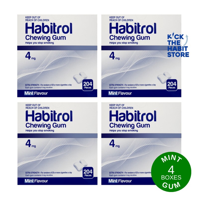 Habitrol Gum 4mg Mint 816 Pieces 4 boxes x 204