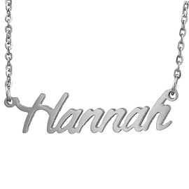 HUAN XUN Stainless Steel Letters Necklace Identity Jewelry, Hannah