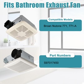 【Upgrade】 S97017450 Blower, 771-A Motor Assembly for Nutone Broan 771, 771-A Bathroom Exhaust Fan Replacement Motor, 99080599 Ventilation Fan Motors, 70CFM, 3000 RPM