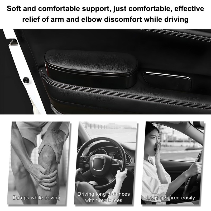 KVAEY Car Armrest Support Cover, Leather Adjustable Car Armrest Support
