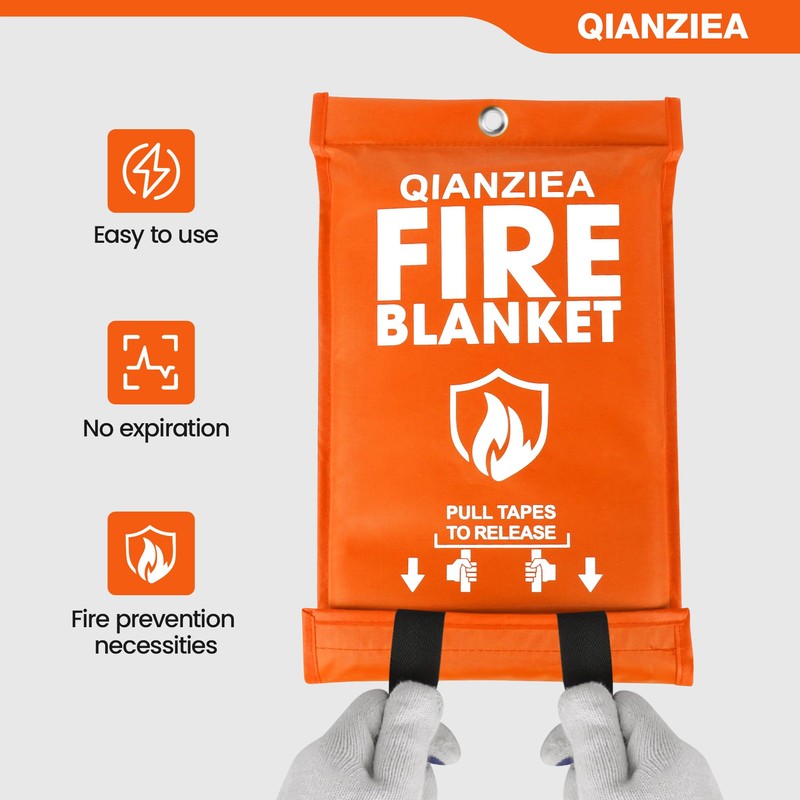 QIANZIEA Fire Blanket for Emergency Safety, Protective Flame Resistant Cover