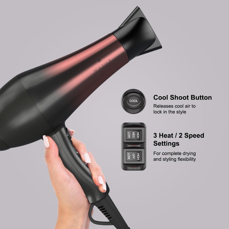 Salon Professional Hair Dryer with Ceramic Tourmaline Ionic & 1875W
