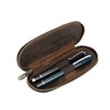 Hiram Leather Pen Case Portable Pen Box with Zipper Closure
