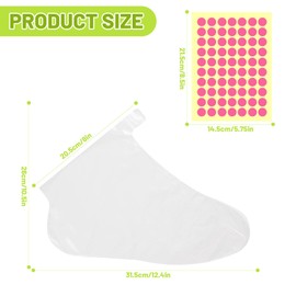 200 Pcs Disposable Foot Covers for Wax Therapy, Plastic Foot Mask Socks with Stickers, Pedicure Supplies for Cracked Heels