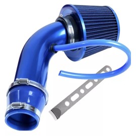 AICARS Car Cold Air Intake Filter Induction Kit 3" Pipe Aluminum Power Flow System Blue