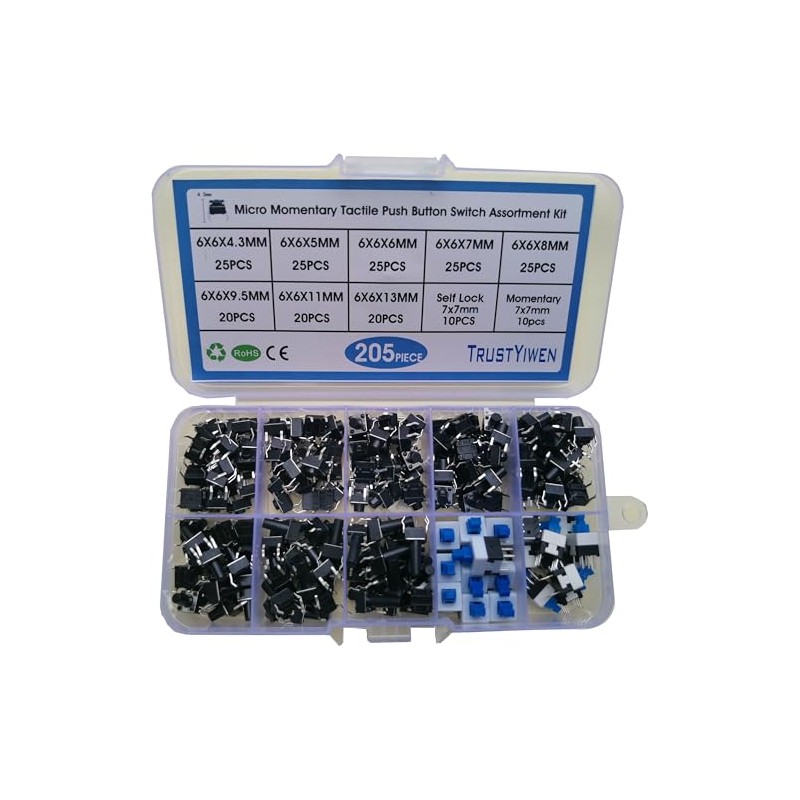 Micro Momentary Tactile Push Button Switch Assortment Kit 10 Values
