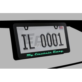 Custom Glowing My Electric Pony License Plate Frame Premium Black Metal for Mustang EV