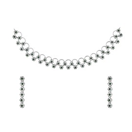 TARINIKA Gold Plated Flowery Delicate CZ Necklace Set - Indian Jewelry Sets for Women | Perfect for Casual Occasions | Classic Indian Necklace | 1 Year Warranty, Brass, Cubic Zirconia