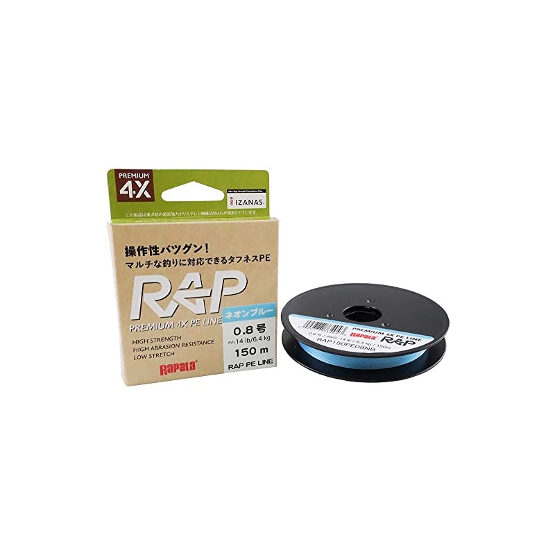 Rapala RAP200PE06NB Wrap Line, 668.4 ft (200 m), Neon Blue