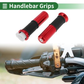 X AUTOHAUX 7/8" 22mm 15/16" 24mm Motorcycle Hand Grips Cover Kit Aluminum Alloy Rubber Handle Bar Throttle Grips for Motorcycle Scooter Bicycle ATV Red 1 Set
