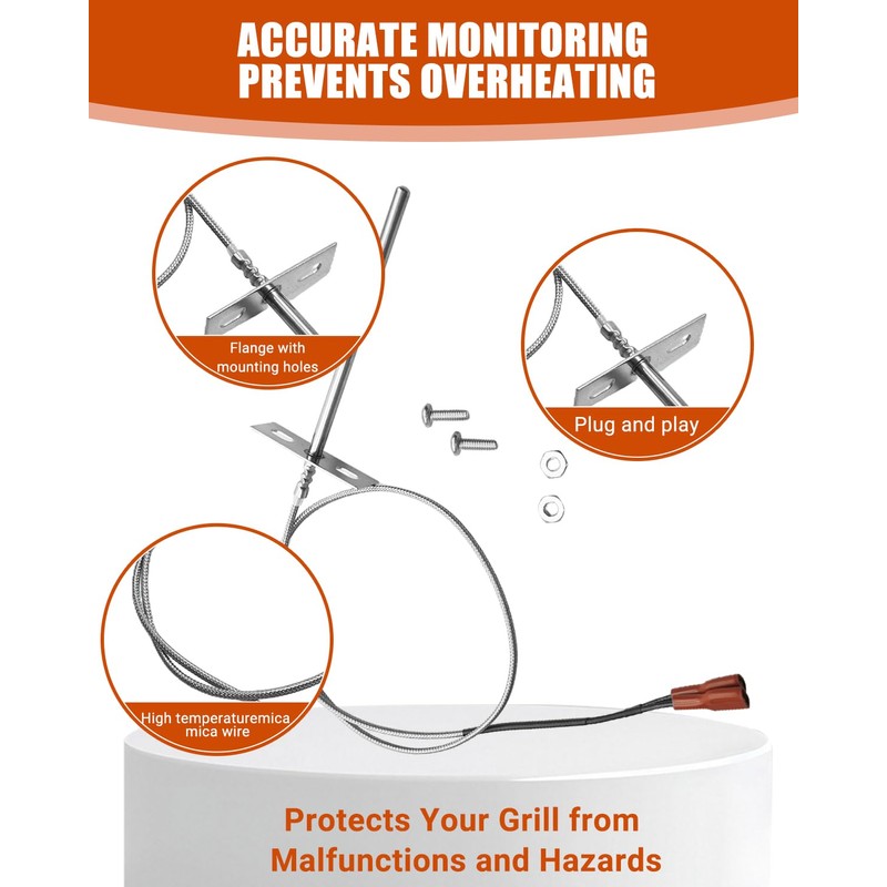 RTD Temperature Probe Sensor Fit for Pit Boss Temperature Sensor
