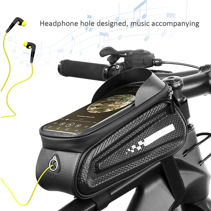 PVC Black Hard Shell Waterproof Performance Touching Screen Bike Bag