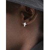 Stainless Steel Tiny Classic Cross Stud Post Earrings for women