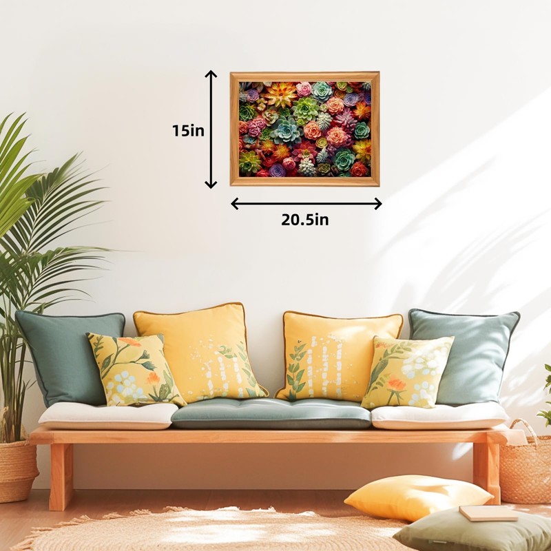 500 Piece Puzzle for Adults - Succulent Plants - Family