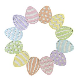 Bethany Lowe Designs RL1705 Pastel Rainbow Spring Egg Wreath Easter Decor, 16-Inch Multicolor 16 In H X 16 In W X .25 In D