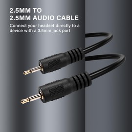 PNGKNYOCN 0.3M 2.5mm Mono Audio Cable，2.5mm Male to 2.5mm Male TS Headset Headphone Audio Plug Jack Connector Cable