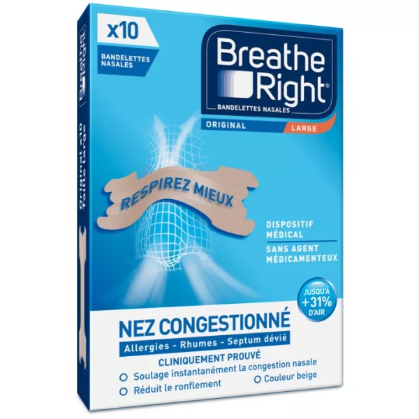 Cosmediet Breathe Right Nasal Strips, box of 30, Original -