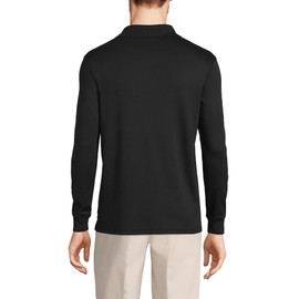 Lands' End Mens Long Sleeve Supima Polo Black Regular Medium