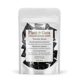 Vanilla Bean Charcoal Incense Cones 1" TOPFLOW - 50 Pack - Natural Scented Cones Handmade Hand Dipped
