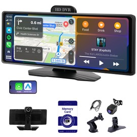 Haudio ‌10.26 Inch Wireless Apple CarPlay & Android Auto Car Display with 1080P Dash Cam & Backup Camera All-in-One Smart Car Stereo Free 64GB SD Card